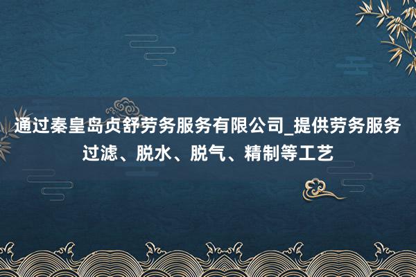 通过秦皇岛贞舒劳务服务有限公司_提供劳务服务过滤、脱水、脱气、精制等工艺